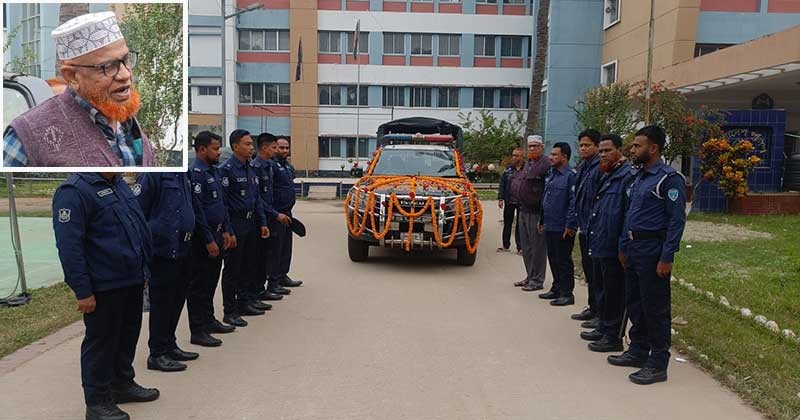 ব্রাহ্মণবাড়িয়ায় ফুলে শোভিত গাড়িতে তুলে বাড়ি পৌঁছে দেওয়া হলো কনস্টেবলকে