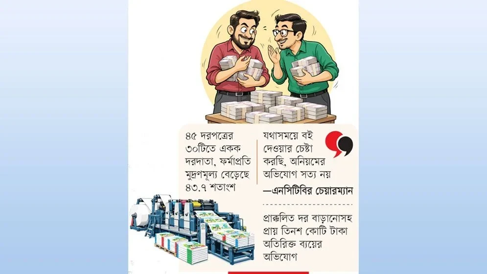 বিনামূল্যের পাঠ্যবই ছাপতে মিলেমিশে লুটপাট